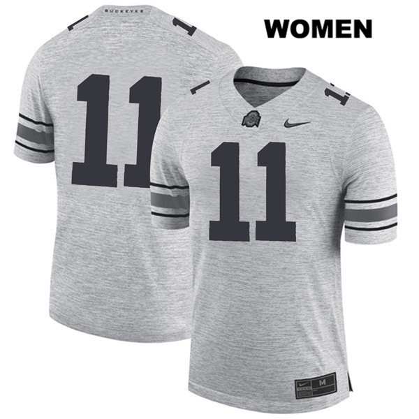 Ohio State Buckeyes Women's Austin Mack #11 Gray Authentic Nike No Name College NCAA Stitched Football Jersey PW19Z77QM